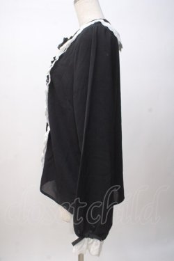 画像2: DearMyLove / コットン刺繍レース丸襟ブラウス L 黒 Y-25-07-14-034-EL-BL-SZ-ZY