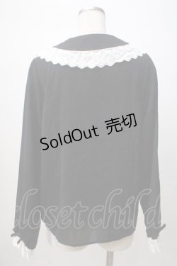 画像3: DearMyLove / コットン刺繍レース丸襟ブラウス L 黒 Y-25-07-14-034-EL-BL-SZ-ZY
