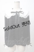 DearMyLove / 丸襟レースアップブラウス L 黒 Y-25-07-14-035-EL-BL-SZ-ZY