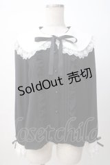DearMyLove / 丸襟レースアップブラウス L 黒 Y-25-07-14-035-EL-BL-SZ-ZY