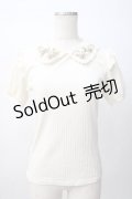 axes femme POETIQUE / フラワーリボン刺繍襟プルオーバー M 生成り Y-25-07-14-036-AX-TO-SZ-ZY