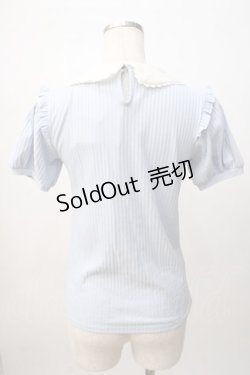 画像3: axes femme POETIQUE / フラワーリボン刺繍襟プルオーバー M サックス Y-25-07-14-037-AX-TO-SZ-ZY