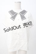 axes femme POETIQUE / セーラーデザインブラウス M 黒 Y-25-07-14-039-AX-BL-SZ-ZY
