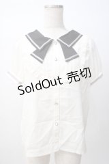 axes femme POETIQUE / セーラーデザインブラウス M 黒 Y-25-07-14-039-AX-BL-SZ-ZY