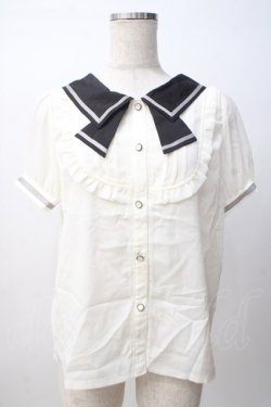 画像1: axes femme POETIQUE / セーラーデザインブラウス M 黒 Y-25-07-14-039-AX-BL-SZ-ZY