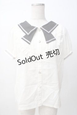 画像1: axes femme POETIQUE / セーラーデザインブラウス M 黒 Y-25-07-14-039-AX-BL-SZ-ZY