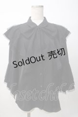 axes femme / ドットチュールリボン姫袖ブラウス F 黒 Y-25-07-14-040-AX-BL-SZ-ZY