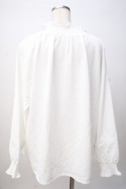 画像3: axes femme / シャーリングスタンドブラウス F 白 Y-25-07-14-042-AX-BL-SZ-ZY