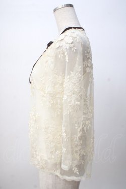 画像2: axes femme / キャミ付き立体レース七分袖プルオーバー M 生成り Y-25-07-14-043-AX-BL-SZ-ZY