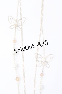 画像2: axes femme / 蝶×パール2連ネックレス  ゴールド Y-25-07-14-005-AX-AC-SZ-ZY