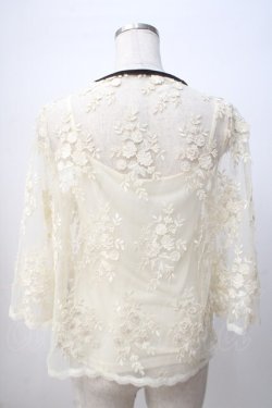 画像3: axes femme / キャミ付き立体レース七分袖プルオーバー M 生成り Y-25-07-14-043-AX-BL-SZ-ZY
