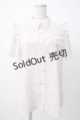 axes femme / 花柄フリルシアーブラウス F ピンク Y-25-07-14-044-AX-BL-SZ-ZI