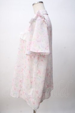 画像2: axes femme / 花柄フリルシアーブラウス F ピンク Y-25-07-14-044-AX-BL-SZ-ZY