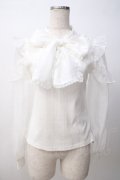 Rojita / ラッフルシアーテレコトップス M 白 Y-25-07-14-045-LO-TO-SZ-ZY