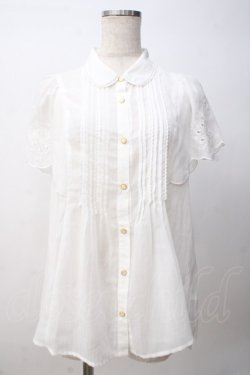 画像1: axes femme POETIQUE / スカラップ刺繍ブラウス M 白 Y-25-07-14-046-AX-BL-SZ-ZY