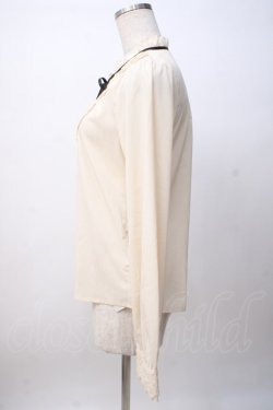 画像2: axes femme / リボン付きレース使いブラウス M 生成り Y-25-07-14-050-AX-BL-SZ-ZY