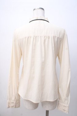画像3: axes femme / リボン付きレース使いブラウス M 生成り Y-25-07-14-050-AX-BL-SZ-ZY