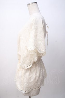 画像2: axes femme / 総刺繍Vネックブラウス M 生成り Y-25-07-14-051-AX-BL-SZ-ZY