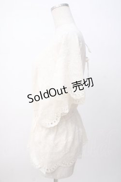 画像2: axes femme / 総刺繍Vネックブラウス M 生成り Y-25-07-14-051-AX-BL-SZ-ZY