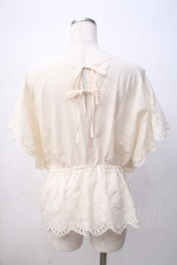画像3: axes femme / 総刺繍Vネックブラウス M 生成り Y-25-07-14-051-AX-BL-SZ-ZY