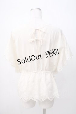 画像3: axes femme / 総刺繍Vネックブラウス M 生成り Y-25-07-14-051-AX-BL-SZ-ZY