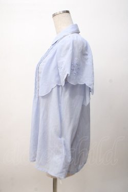 画像2: axes femme POETIQUE / スカラップ刺繍ブラウス M ブルー Y-25-07-14-053-AX-BL-SZ-ZY