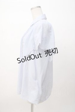 画像2: axes femme POETIQUE / スカラップ刺繍ブラウス M ブルー Y-25-07-14-053-AX-BL-SZ-ZI