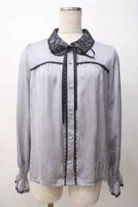 axes femme POETIQUE / 配色レースデザインブラウス M グレイ Y-25-07-14-054-AX-BL-SZ-ZY