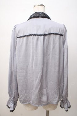 画像3: axes femme POETIQUE / 配色レースデザインブラウス M グレイ Y-25-07-14-054-AX-BL-SZ-ZY