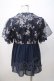 画像3: axes femme / チュール刺繍ロングシャツ M 紺 Y-25-07-14-056-AX-BL-SZ-ZY (3)