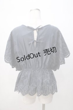 画像3: axes femme / 総刺繍Vネックブラウス M 紺 Y-25-07-14-057-AX-BL-SZ-ZI
