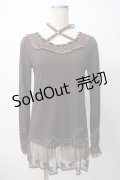 axes femme / はしごレース薔薇ホルターカットソー M 茶 Y-25-07-14-059-AX-TO-SZ-ZI