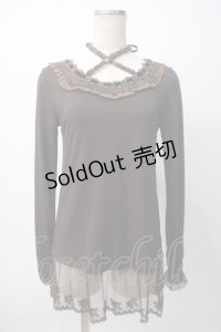 axes femme / はしごレース薔薇ホルターカットソー M 茶 Y-25-07-14-059-AX-TO-SZ-ZI