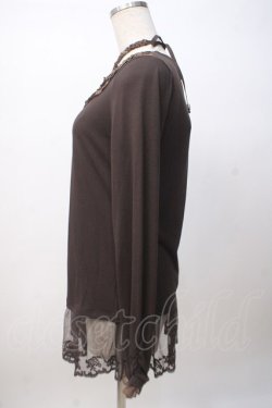 画像2: axes femme / はしごレース薔薇ホルターカットソー M 茶 Y-25-07-14-059-AX-TO-SZ-ZY