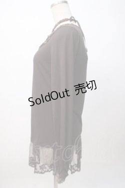 画像2: axes femme / はしごレース薔薇ホルターカットソー M 茶 Y-25-07-14-059-AX-TO-SZ-ZI