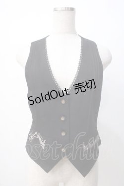 画像1: axes femme / 音楽柄刺繍ベスト M 黒 Y-25-07-14-060-AX-JA-SZ-ZY