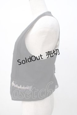 画像2: axes femme / 音楽柄刺繍ベスト M 黒 Y-25-07-14-060-AX-JA-SZ-ZY
