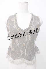 axes femme / ゴブラン柄ベスト M 茶 Y-25-07-14-061-AX-TO-SZ-ZY