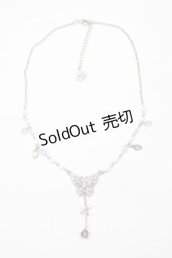 画像2: axes femme / バラチャーム付き蝶ネックレス  ラベンダー Y-25-07-14-001-AX-AC-SZ-ZY