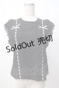 axes femme POETIQUE / フリルノースリーブブラウス M 黒 Y-25-07-14-064-AX-BL-SZ-ZY