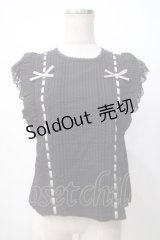 axes femme POETIQUE / フリルノースリーブブラウス M 黒 Y-25-07-14-064-AX-BL-SZ-ZY