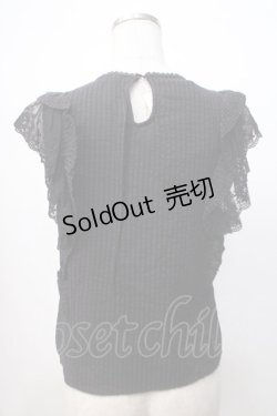 画像3: axes femme POETIQUE / フリルノースリーブブラウス M 黒 Y-25-07-14-064-AX-BL-SZ-ZY
