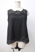 axes femme POETIQUE / ノースリーブストライプシャツ M 黒 Y-25-07-14-065-AX-BL-SZ-ZY