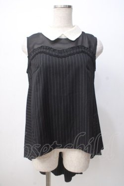 画像1: axes femme POETIQUE / ノースリーブストライプシャツ M 黒 Y-25-07-14-065-AX-BL-SZ-ZY