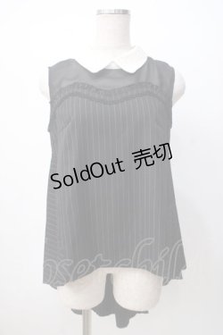 画像1: axes femme POETIQUE / ノースリーブストライプシャツ M 黒 Y-25-07-14-065-AX-BL-SZ-ZI