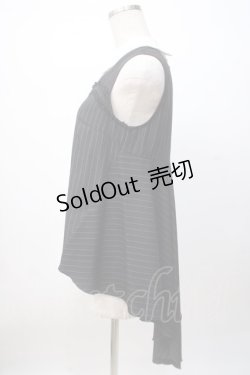 画像2: axes femme POETIQUE / ノースリーブストライプシャツ M 黒 Y-25-07-14-065-AX-BL-SZ-ZI