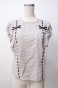 axes femme POETIQUE / フリルノースリーブブラウス M グレー Y-25-07-14-066-AX-BL-SZ-ZY