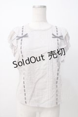 axes femme POETIQUE / フリルノースリーブブラウス M グレー Y-25-07-14-066-AX-BL-SZ-ZY