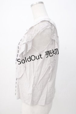 画像2: axes femme POETIQUE / フリルノースリーブブラウス M グレー Y-25-07-14-066-AX-BL-SZ-ZY