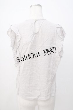 画像3: axes femme POETIQUE / フリルノースリーブブラウス M グレー Y-25-07-14-066-AX-BL-SZ-ZY